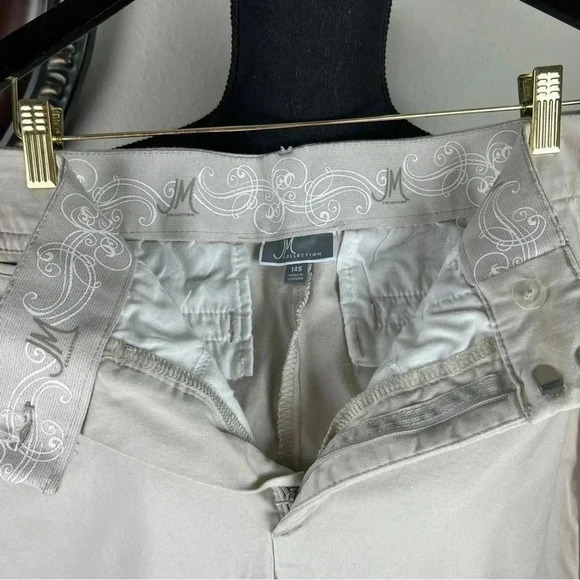 JM COLLECTION WOMEN'S CLASSIC Khaki PANTS SIZE 14S NO Gap WAIST BAND - Picture 6 of 10